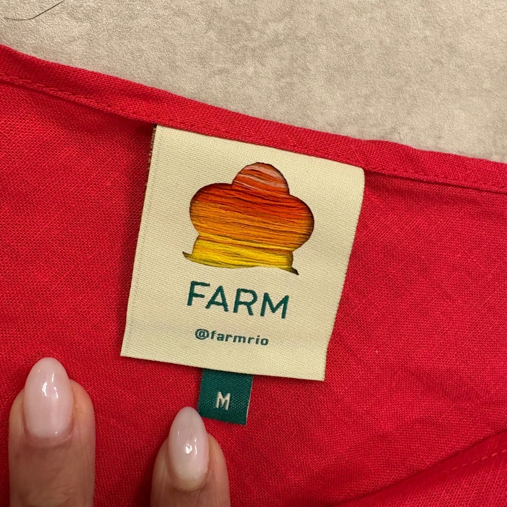 FARM Rio One-Shoulder Red Crop Top - Picture 3 of 9